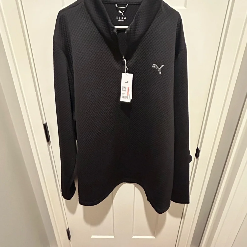 NWT PUMA Men's Black Pebble 1/4 Zip - Picture 4 of 4